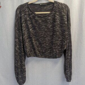 Altar'd State Size Small Cropped Sweater Heathered Black